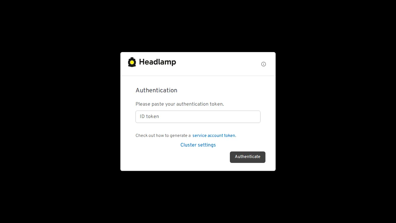 Headlamp login page